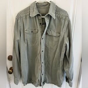 Levi’s Men’s Large Red Tab Green Pockets Button-Up Shirt cotton 100% Vintage